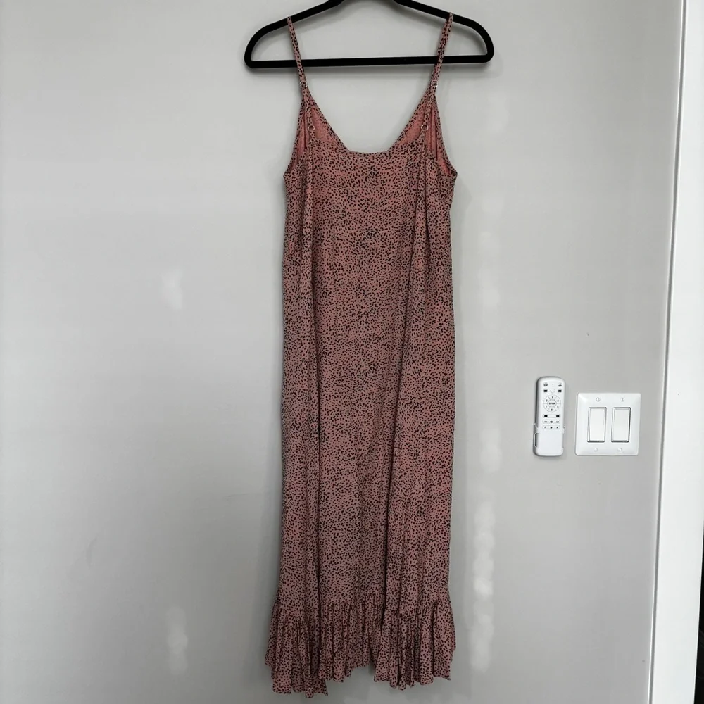 Rails Frida Midi Dress Rose Spotted Wedding Spring Summer Ruffle Flowy Size M